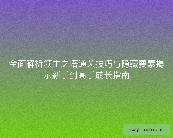 全面解析领主之塔通关技巧与隐藏要素揭示新手到高手成长指南