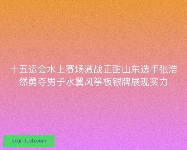 十五运会水上赛场激战正酣山东选手张浩然勇夺男子水翼风筝板银牌展现实力
