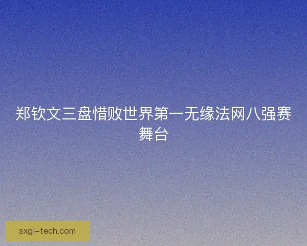 郑钦文三盘惜败世界第一无缘法网八强赛舞台
