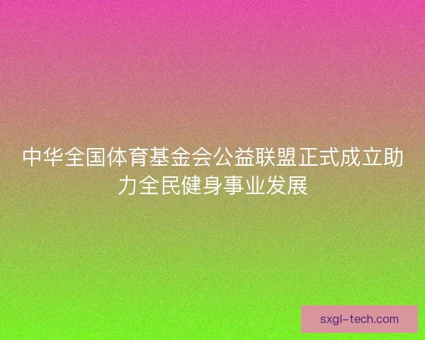 中华全国体育基金会公益联盟正式成立助力全民健身事业发展 中华全国体育基金会公益联盟正式成立助力全民健身事业发展