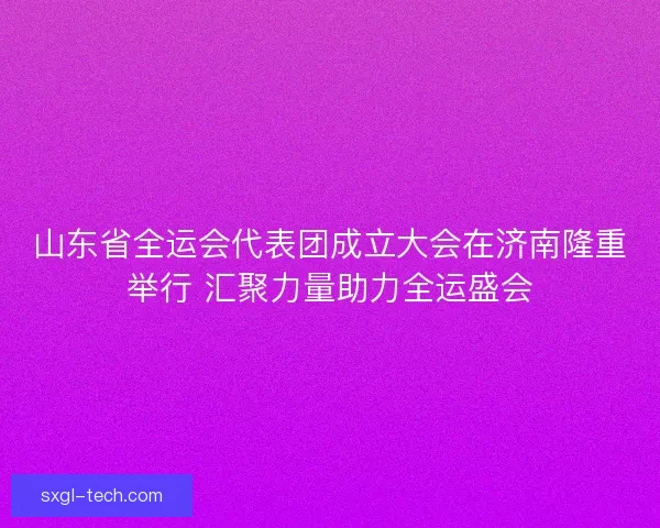 山东省全运会代表团成立大会在济南隆重举行 汇聚力量助力全运盛会 山东省全运会代表团成立大会在济南隆重举行 汇聚力量助力全运盛会